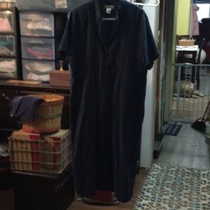 Navy blue 100%linen dress size18